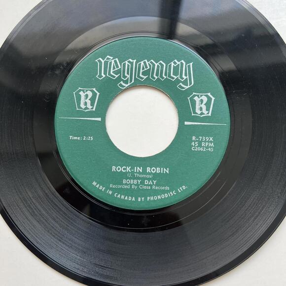 Bobby Day – Rock-In Robin / Over And Over 45rpm Vinyl Record R1 - Picture 2 of 2